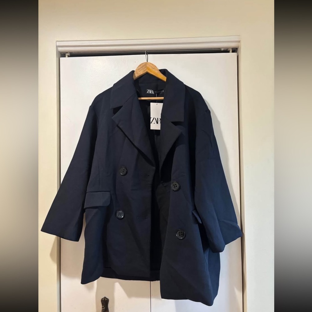 Zara Dark Blue Trench Coat